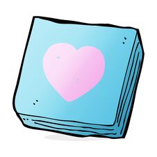 Cartoon Love Heart Notes Pad Stock Photo