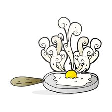 Frying Cartoon Egg Royalty Free Stock Photos