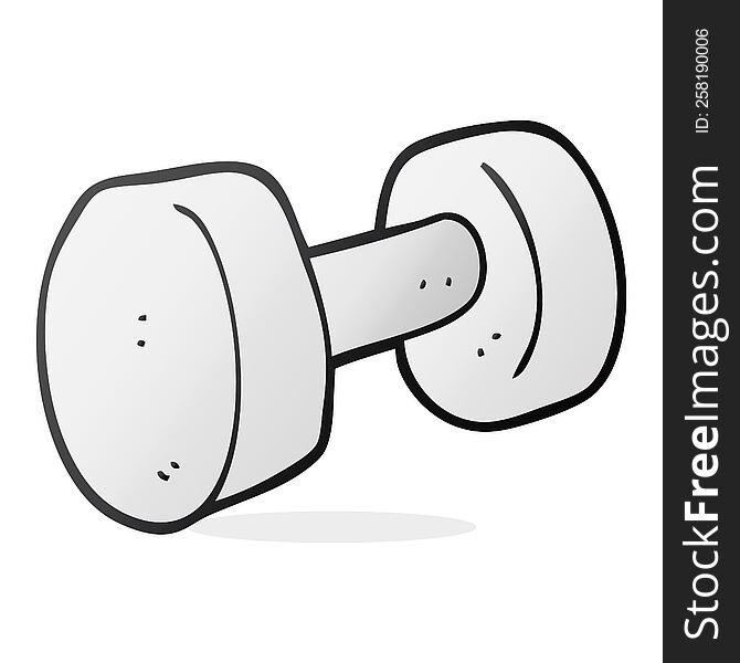 freehand drawn cartoon dumbbell