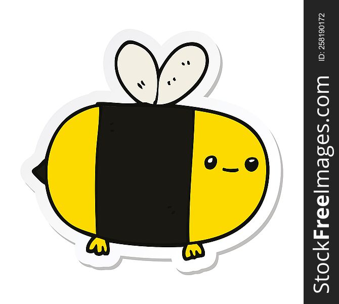 Sticker Of A Cute Cartoon Bee