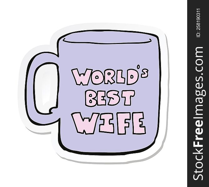 sticker of a worlds best wife mug