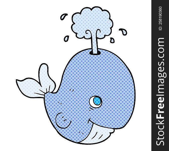 Cartoon Whale Spouting Water