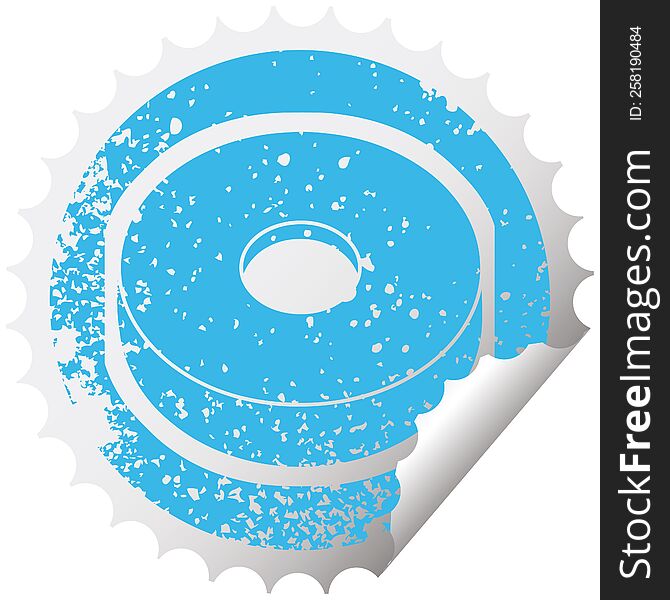 donut graphic distressed sticker illustration icon