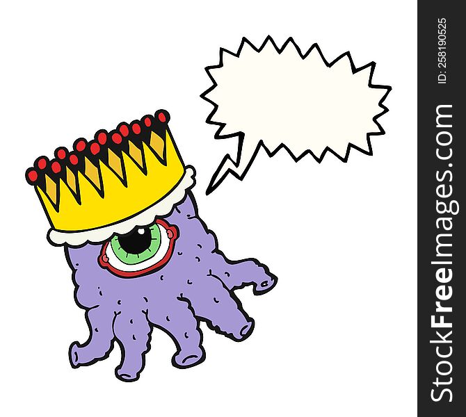 Speech Bubble Cartoon Alien King