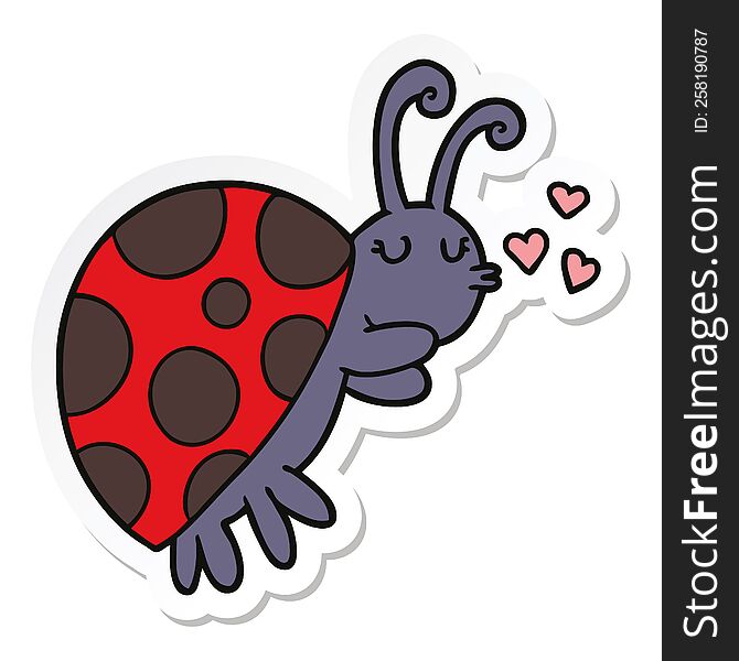 sticker of a cartoon ladybug