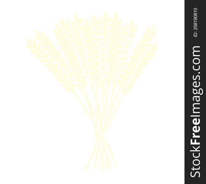 flat color illustration of wheat. flat color illustration of wheat