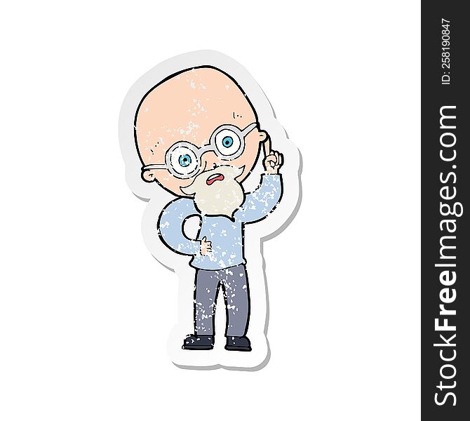 Retro Distressed Sticker Of A Cartoon Old Man