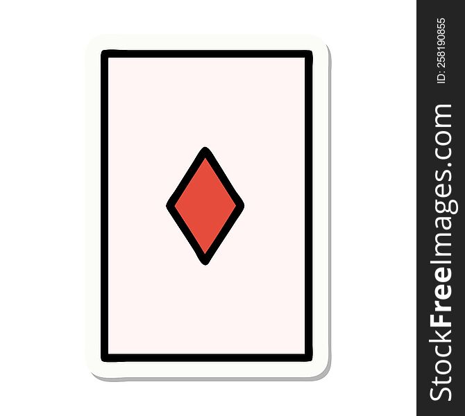 Tattoo Style Sticker Of The Ace Of Diamonds