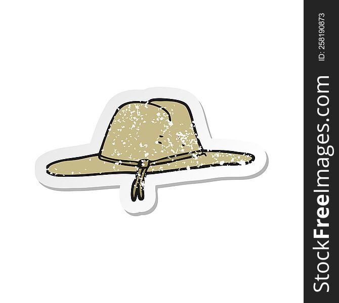 retro distressed sticker of a cartoon hat