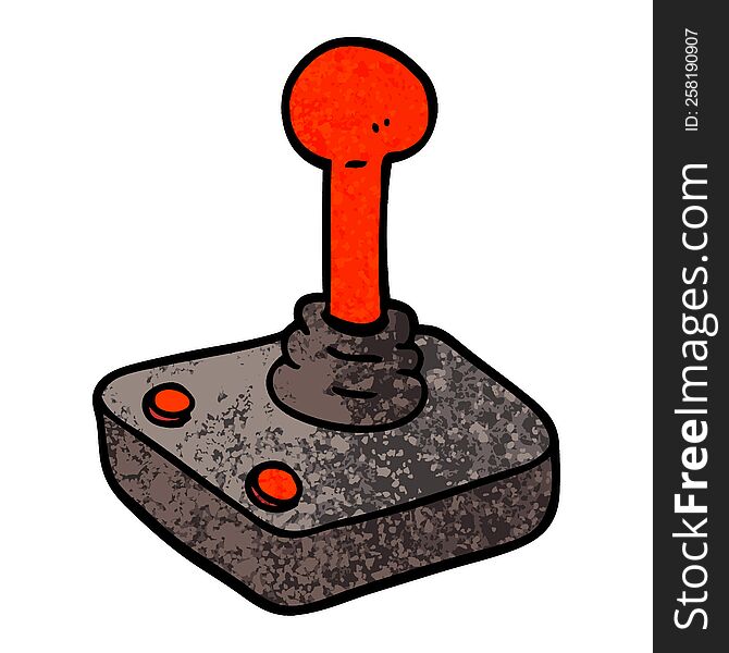 Grunge Textured Illustration Cartoon Joystick