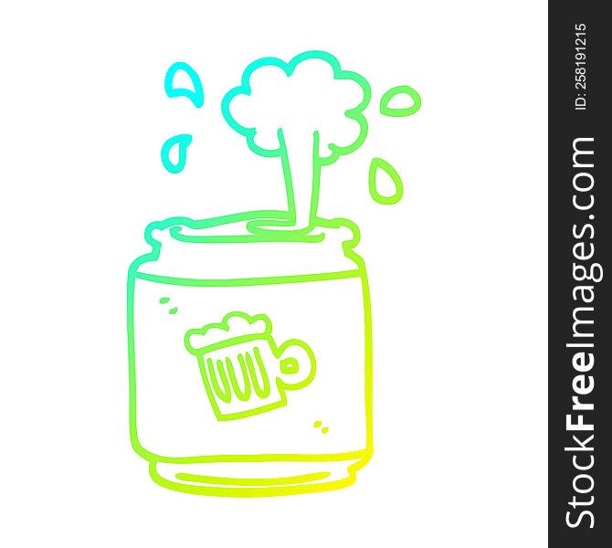 cold gradient line drawing of a cartoon can of larger