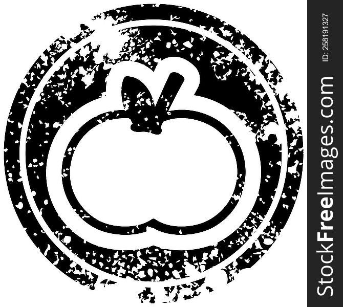 organic apple distressed icon symbol