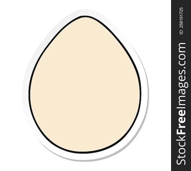 sticker of a quirky hand drawn cartoon egg