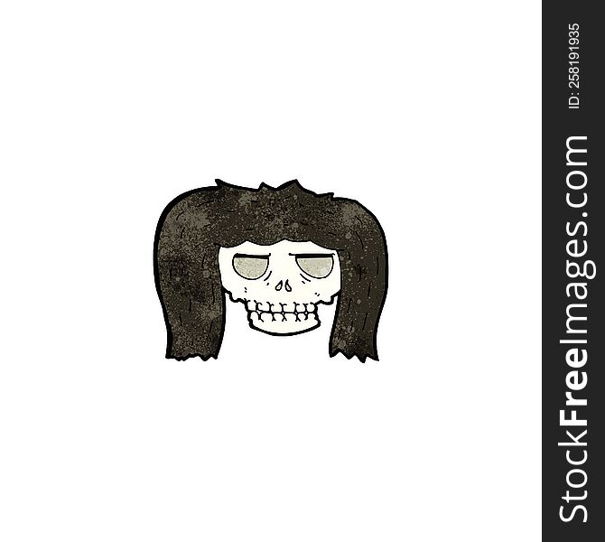 cartoon skull with hair