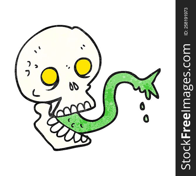 Textured Cartoon Spooky Halloween Skull