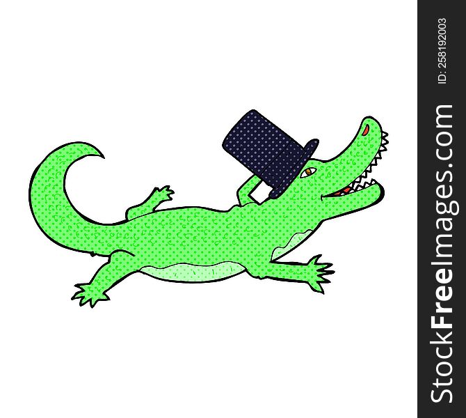 cartoon crocodile in top hat