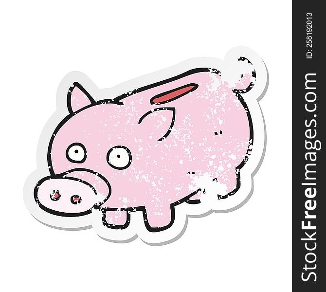 retro distressed sticker of a cartoon piggy bank