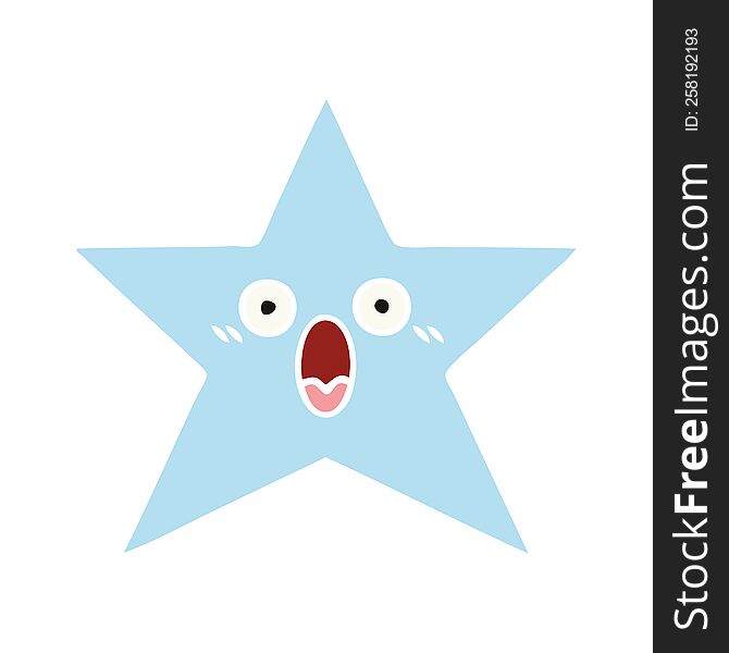 flat color retro cartoon of a star fish