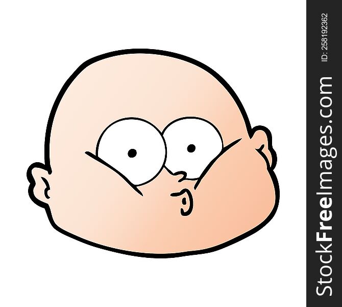 cartoon curious bald man. cartoon curious bald man