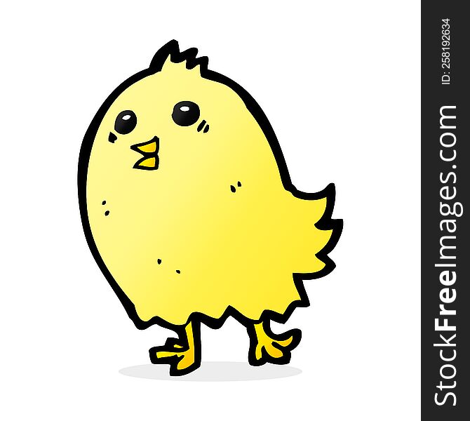 cartoon happy yellow bird