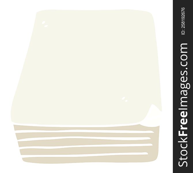 Flat Color Illustration Of A Cartoon Stack Of Paper