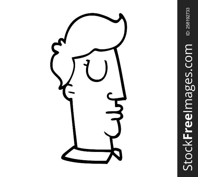 line drawing cartoon human head