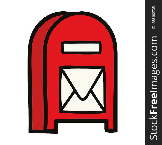 cute cartoon of a mail box. cute cartoon of a mail box