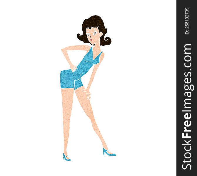 Cartoon Model Woman Posing