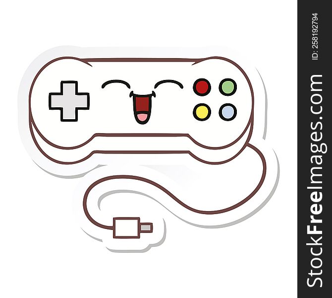 sticker of a cute cartoon game controller