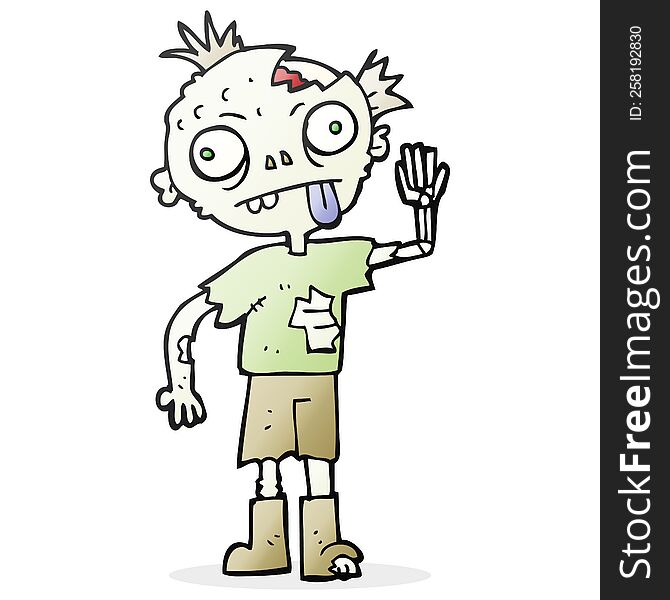 freehand drawn cartoon zombie