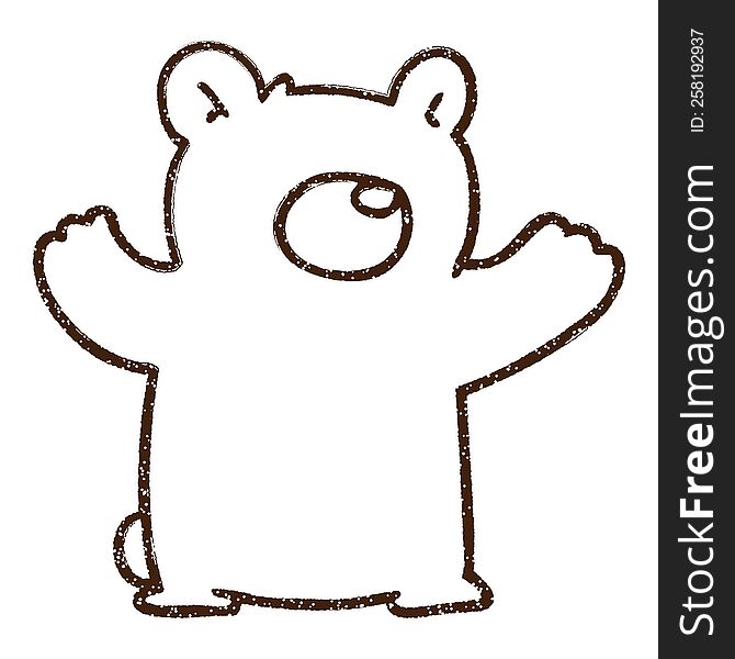 Polar Bear Charcoal Drawing
