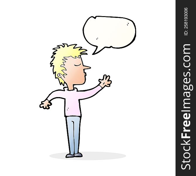 Cartoon Dismissive Man With Speech Bubble