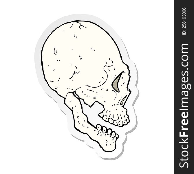 sticker of a skull illustration