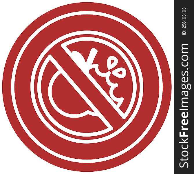 no healthy food circular icon symbol