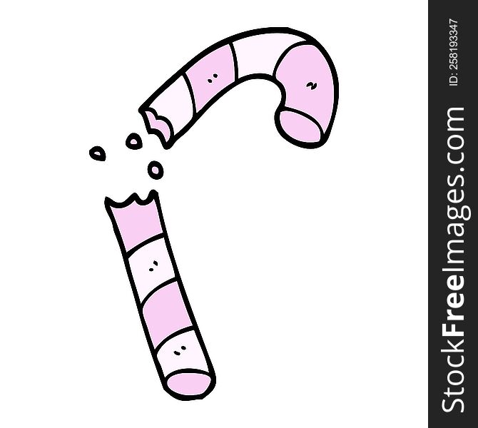 cartoon doodle pink candy cane