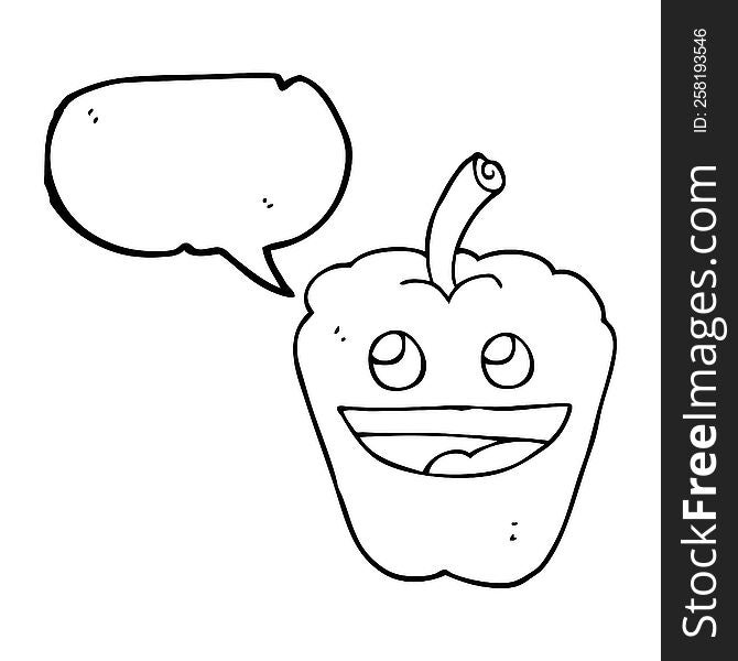 freehand drawn speech bubble cartoon pepper