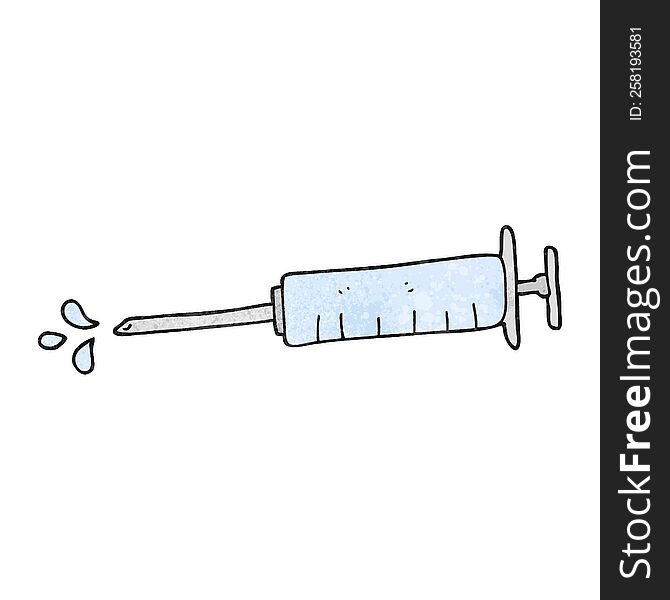 freehand textured cartoon medical needle