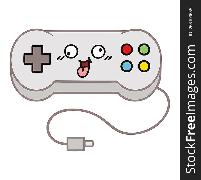 cute cartoon of a game controller. cute cartoon of a game controller