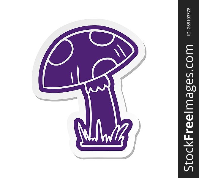 cartoon sticker of a toad stool