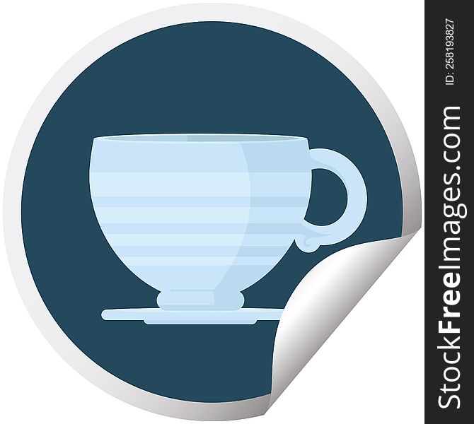Coffee Cup Graphic Circular Sticker