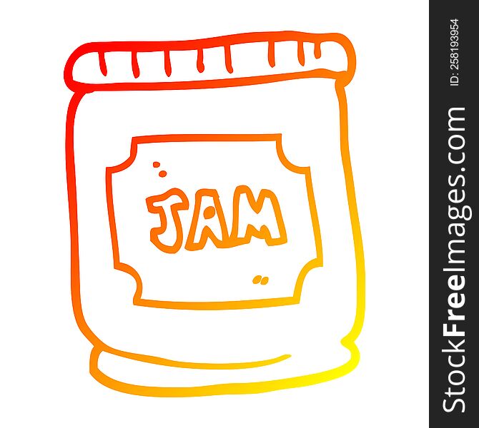 Warm Gradient Line Drawing Cartoon Jam Pot