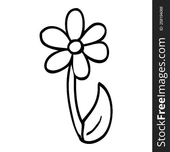 line drawing cartoon spring flower
