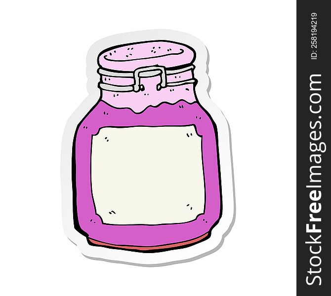 sticker of a cartoon kitchen jar