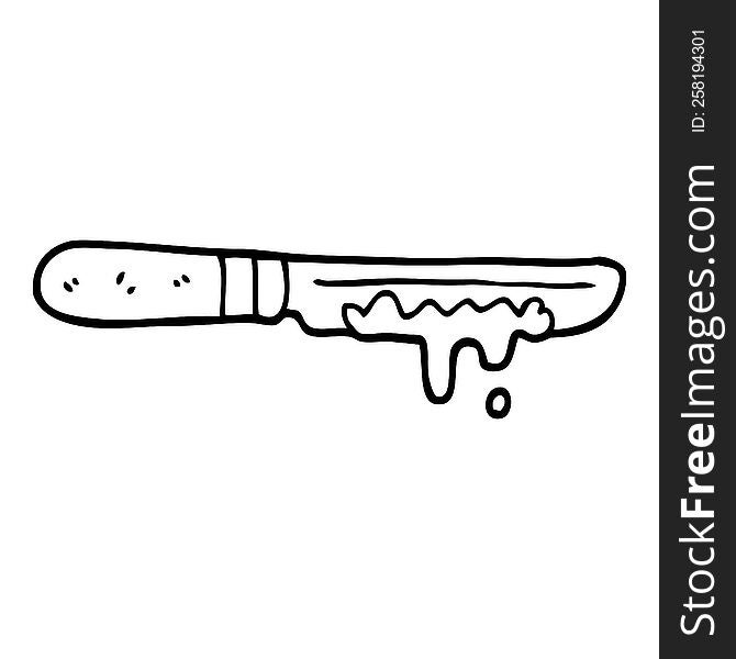 Line Drawing Cartoon Butter Knife