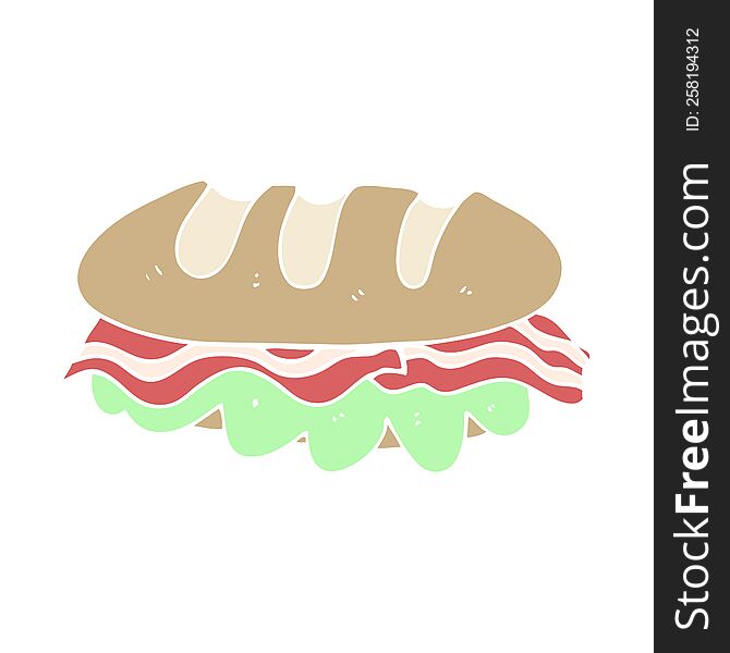 flat color illustration of huge sandwich. flat color illustration of huge sandwich