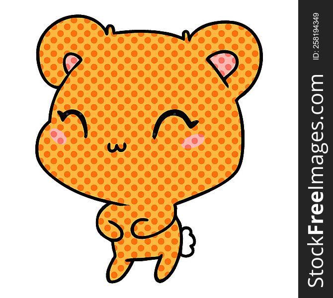 cartoon illustration kawaii cute teddy bear. cartoon illustration kawaii cute teddy bear