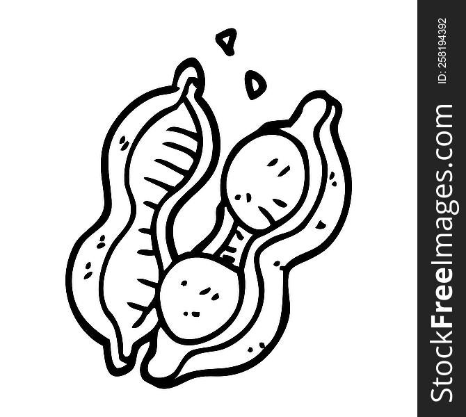 Line Drawing Cartoon Peas In Pod