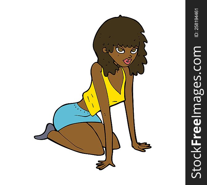 Cartoon Woman In Sexy Pose