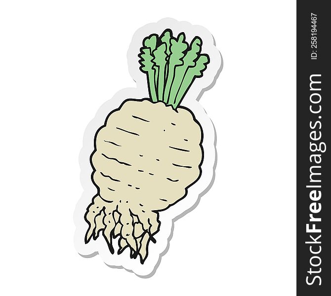 Sticker Of A Cartoon Turnip