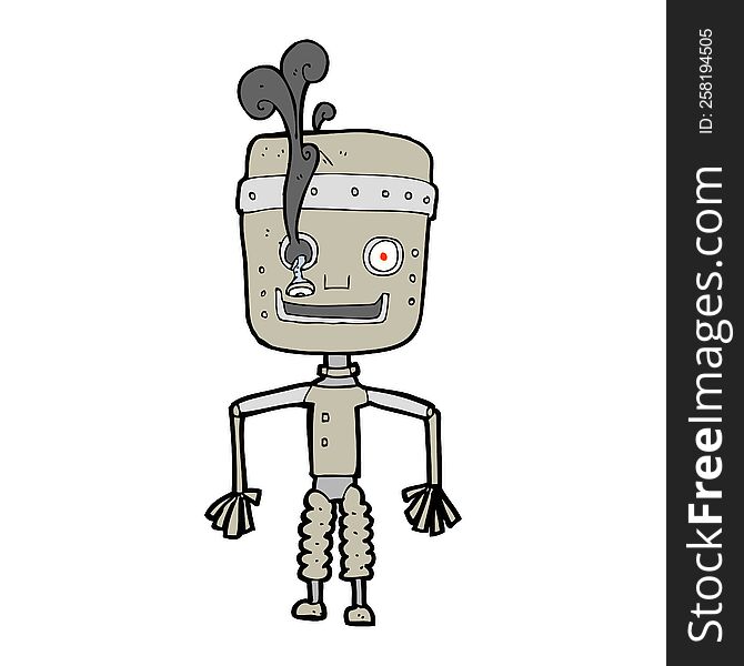 cartoon malfunctioning robot